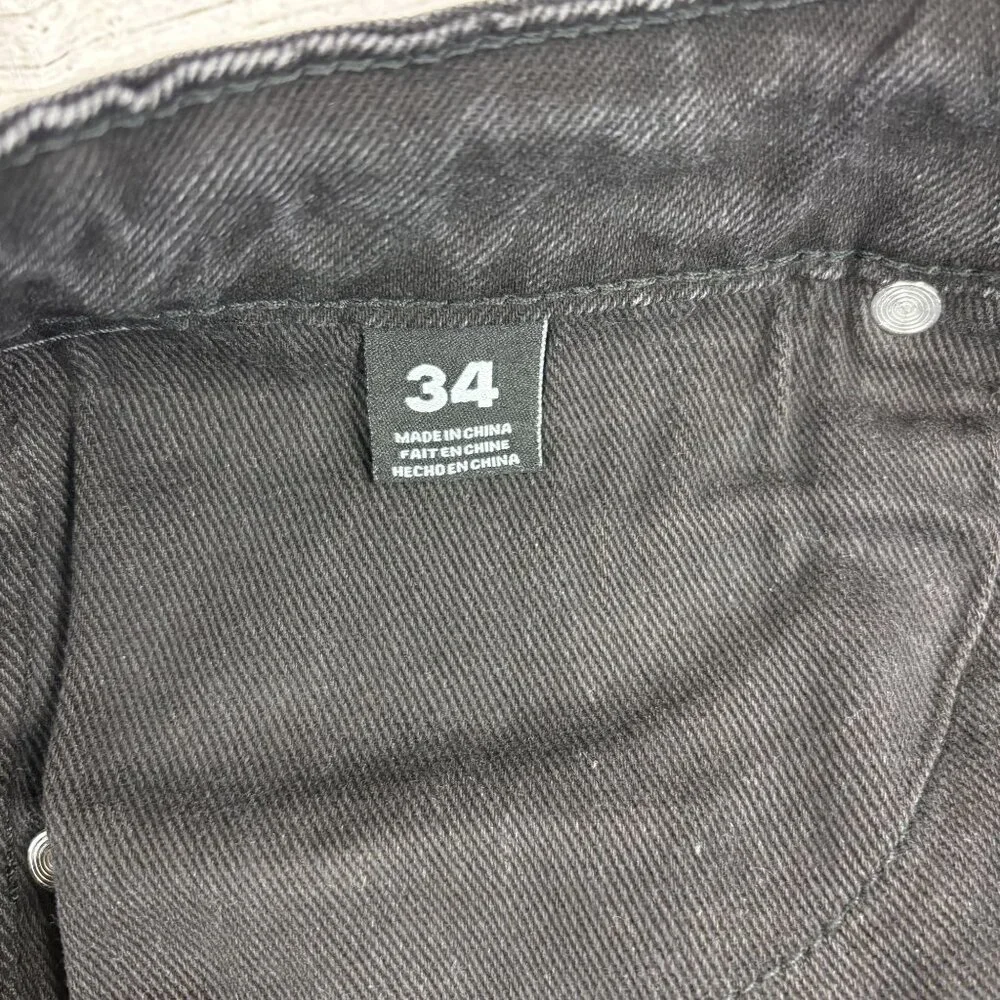 Embellish Mens Black Distressed Skinny Jeans With Colorful Patches Size 34 - Picture 16 of 16